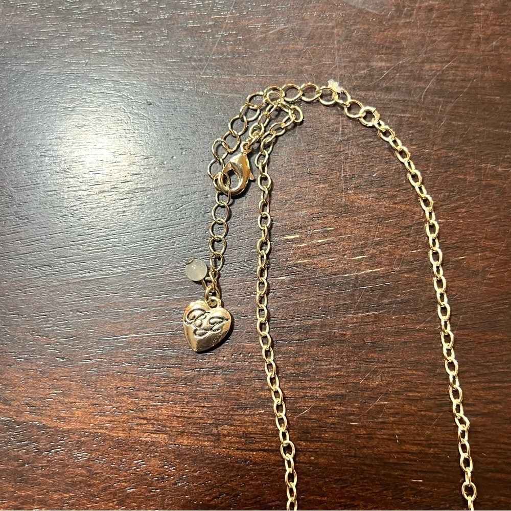 Betsey Johnson Roses Pink Glitter Necklace - Picture 2 of 4